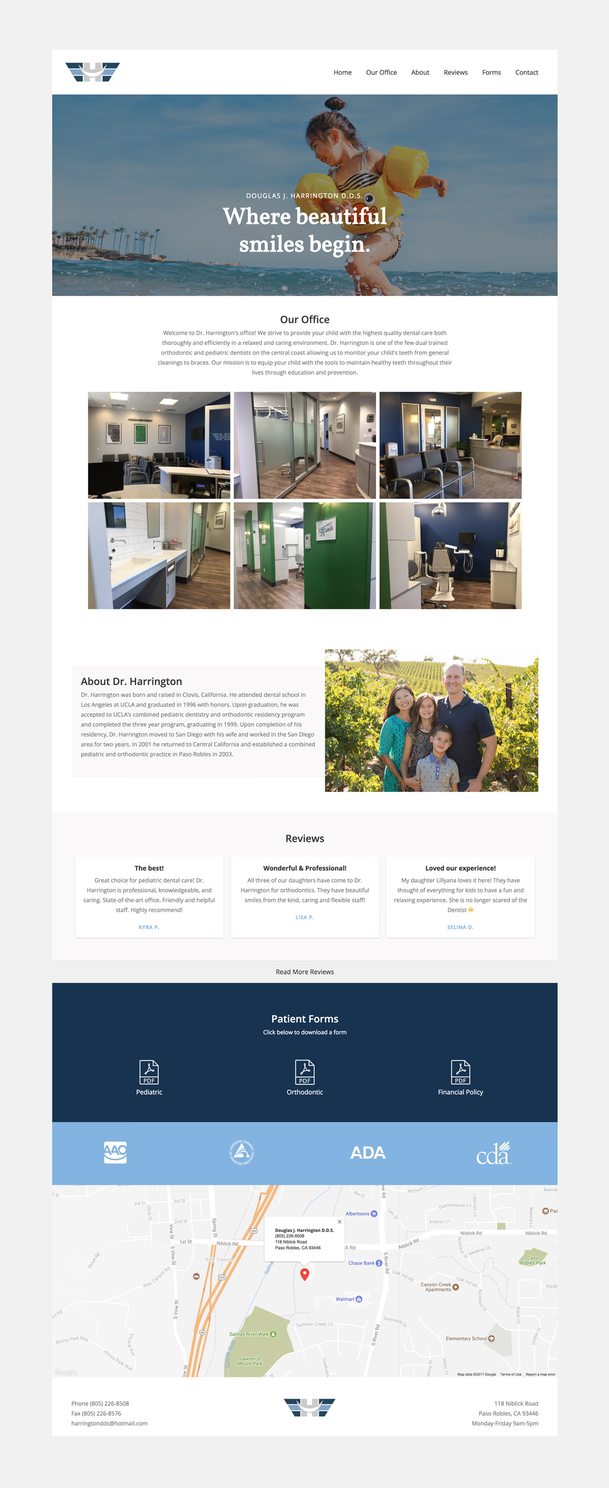 Douglas J Harrington DDS Mockup of Website